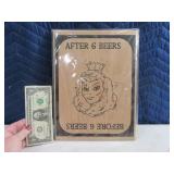 Optical Illusion "Before/After 6 Beers" Wood Sign