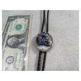 Retro OldLogo BRONCOS Metal Bolo Tie