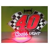 Neon Sign Coors Light #40 Nascar Light