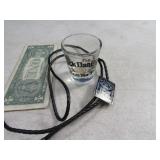 Jack Daniels ShotGlass & Bolo Tie