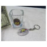 Jeff Gordon #24 Metal Keychain & Emboss Shot Glass