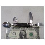 Unique 4blade COLONIAL Pocket Knife Fork~Spoon