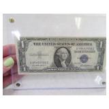 1935 Silver $1 Certificate Bill BlueLabel