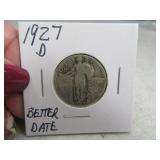 1927d Standing Liberty Quarter Silver better date