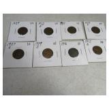 Lot(8) Lincoln Cents Pennies 11,13o,16,19s,27s,etc