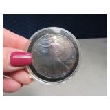 1992 Rainbow Toned US Silver Eagle $1 Coin