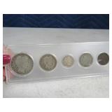 Silver Coin 5pc Set 15sDime 14d Quarder 05Cent