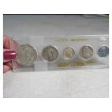 40s 5pc Silver Coin Set in case