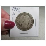 1902s Barber Half Dollar better date Coin