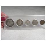 5pc Old Coin SET in holder
