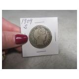 1909s Barber Half Dollar Silver Coin