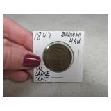 1847 US Large Braided Hair Cent