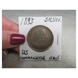 1893 Silver George Washington US Comm 1/2 Dollar