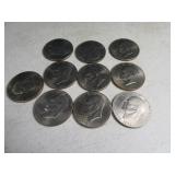 Lot(10) BiCentennial Eisenhower $1 Coins