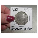 1893 Columbian Silver US Commer Half Dollar Coin