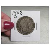 1908o Barber Head Half Dollar Silver coin
