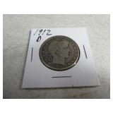 1912d Barber Head Half Dollar Silver Coin
