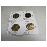 Lot(4) US Presidential $1 Coins 2007