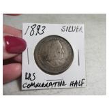 1893 US Silver Commer Half Dollar Columbian Head