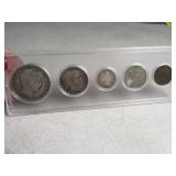 Early 1900s US Silver Coins in holder