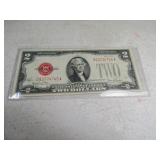 1928 Red Seal $2 Bill Currency *high grade*