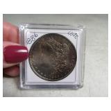 1886 UNC Morgan SIlver Dollar Coin *TONED*