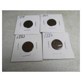 Lot(4) Indian Head Cents Pennies *better dates*