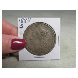1884s Morgan Silver Dollar Coin *key date*