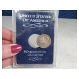 1932 Silver Quarter in display Holder/Case