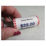 $25 Roll James Monroe $1 Presidential Dollars