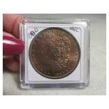 1880 UNC Stunning Morgan Silver Dollar TONED