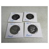 Lot(4) 1978-81 Kennedy PROOF Half Dollar Coins