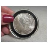 1887 UNC Morgan Silver Dollar Coin