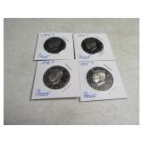 Lot(4) 1993-1996 Kennedy PROOF Half Dollars