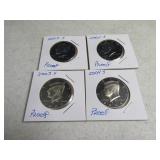 Lot(4) 2001-04 Kennedy PROOF Half Dollar Coins