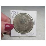1887s Morgan Silver Dollar Coin *rarer date*