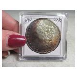1890 UNC Morgan Silver Dollar Coin TONED Beauty
