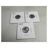 Lot(3) 1955 P/D/S Roosevelt Silver Dimes UNC