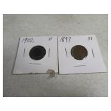 1897/1902 SF Full Liberty Indian Head Cents Penny