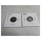 1913/1916s (2) Barber Head Silver Dimes