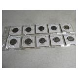 Lot(10) Roosevelt Dimes in sleeves 70s/80s