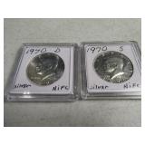 (2) 1970d 1970s NIFC Silver Half Dollars Franklin