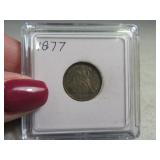 1877 Seated Liberty Dime Coin