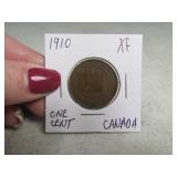 1910 Canada One Cent Coin XF