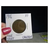 1916 Canada One Cent Coin XF