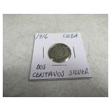1916 Dox Centavos CUBA Silver Coin