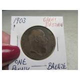 1903 Great Britain Bronze One Penny Coin