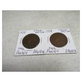 Lot(2) 1934 Great Britain One Penny Bronze Coins