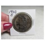 1903s Morgan Silver Dollar Coin *key date* as is