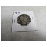 1909 Barber Silver Half Dollar Coin sleeved